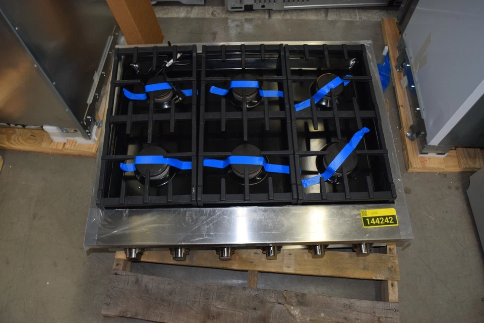 Fisher Paykel CPV3366N 36" acero inoxidable 6 quemadores gas natural estufa #144242 BP Foto 2 de 4