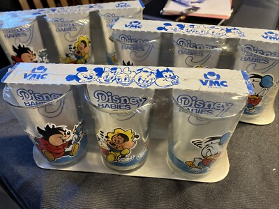 Disney Babys Gläser 3er Set Vintage Sammlerstück Neu & Ungeöffnet Made In France