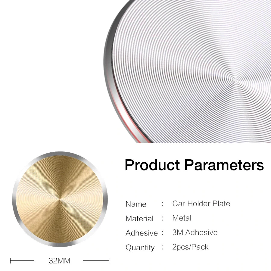 2-Pack Metal Plate Adhesive Sticker Replace For Magnetic Car Mount Phone Holder - Image 3 of 4