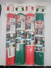 Christmas Shutter Wraps Soldier Candle Angel Candy Cane Red Green NOS Lot Of 4