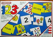 New 123 Math Game Numbers Counting Matching Tiles Puzzle 1-4 Players Ages 3-7