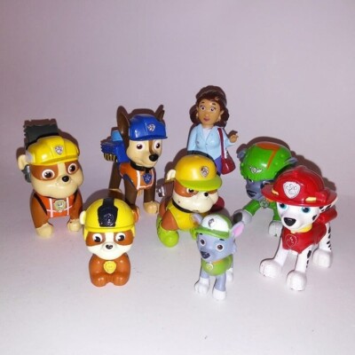 Set of 8 Paw Patrol Figures Kids Toys Mayor Goodway Rubble Chase