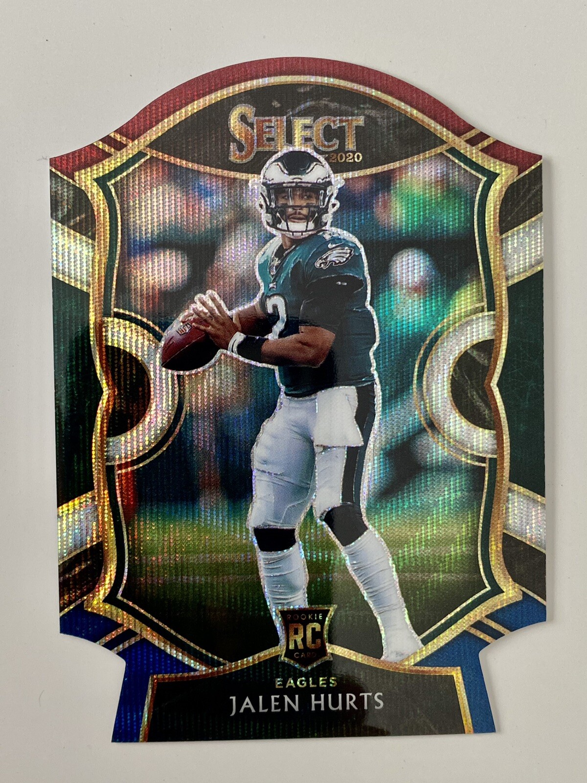 2020 Jalen Hurts Panini Select Tri Color Concourse Die Cut Rookie RC Eagles