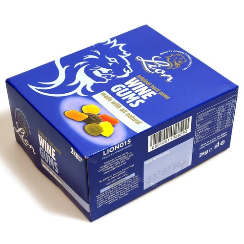 Lion Sweets Full 2kg Gift Box Midget Gems Fruit Salad Liquorice & Wine