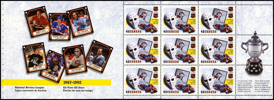 1992 Canada Post Stamp Booklet - #BK148 National Hockey League 25 x 42¢ - Image 4 of 4