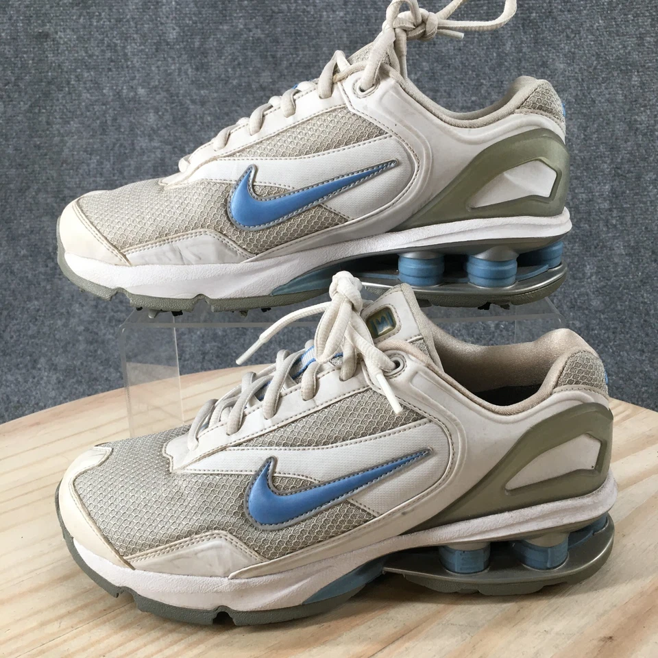 Nike Zapatos Mujer 7 Tac Shox Botines de Golf Tenis 312392-141 Cuero Blanco Foto 2 de 4