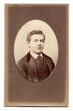 Antique CDV Circa 1880s Foucher Handsome Man In Suit Paris
