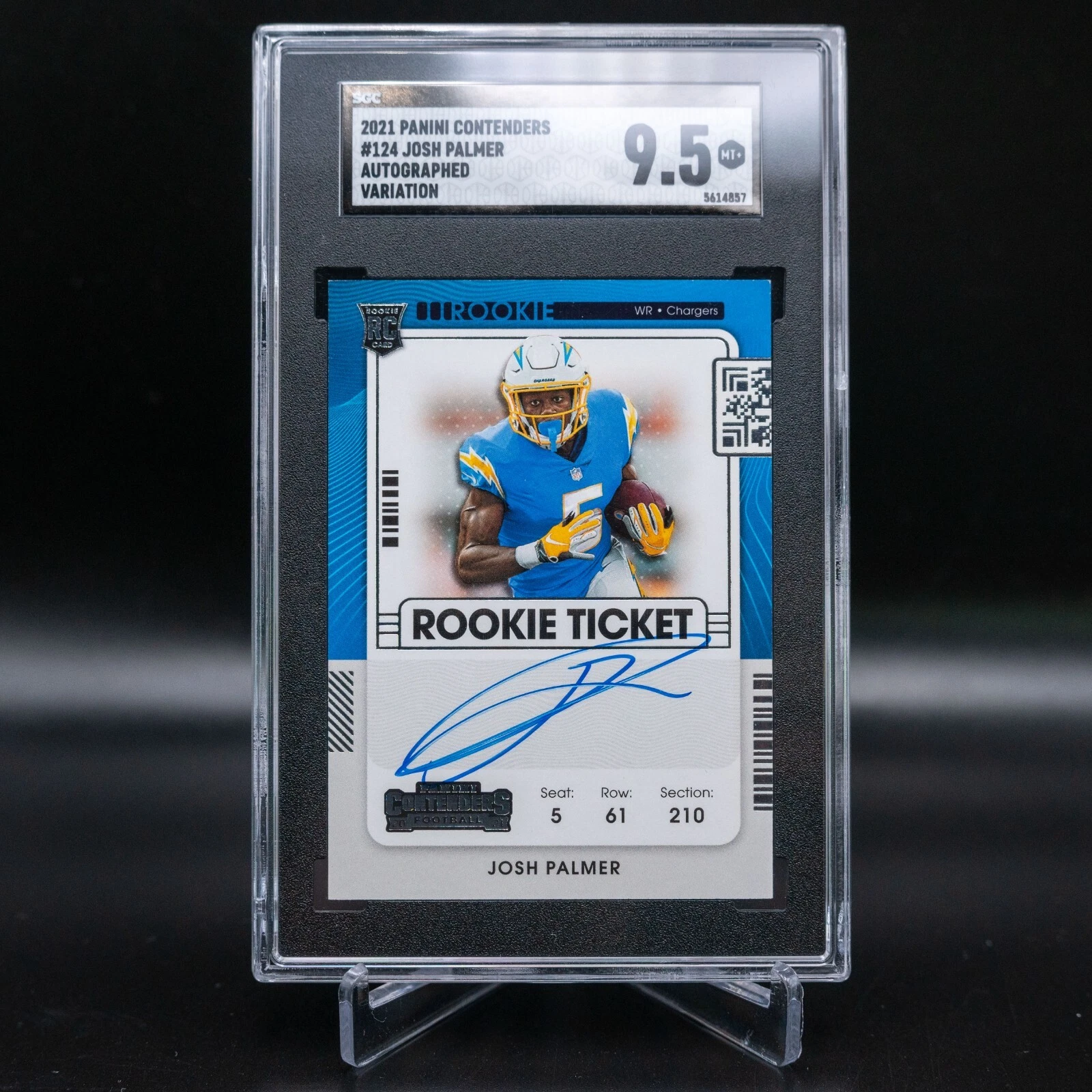 Josh Palmer Panini Playoff Contenders Rookie Ticket Rps Autograph Preview Set #124 Variation-Blue