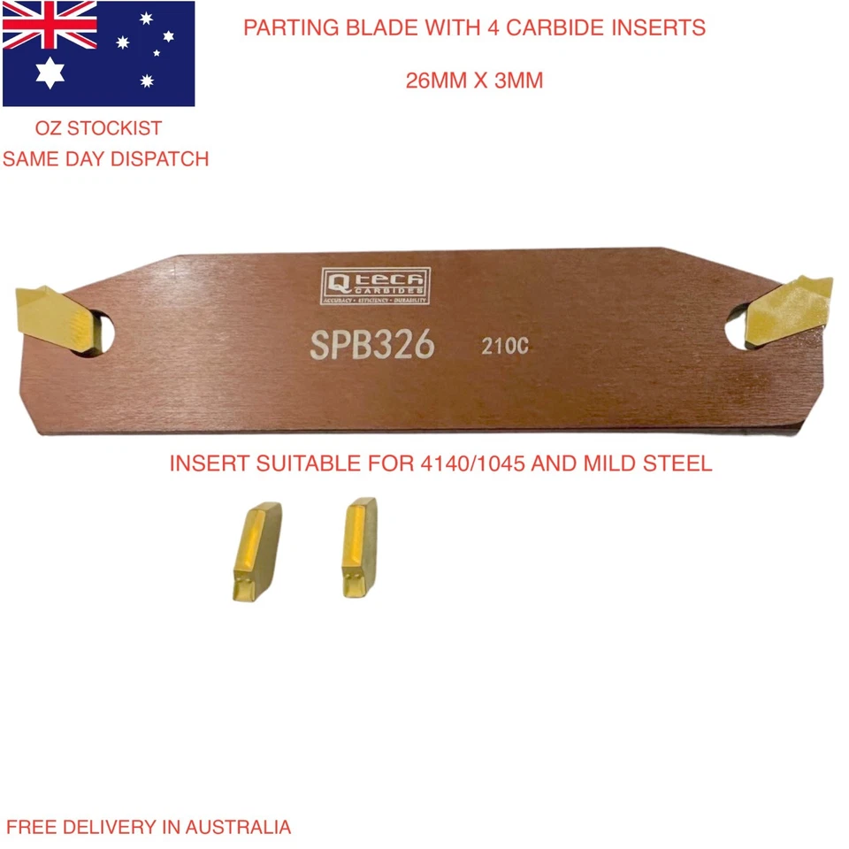 Cuchillas de herramienta de separación de inserción - Rango de tamaño de 26 y 32 mm (incluye 4 insertos) Foto 4 de 4