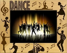 Ballet and Tap Dancer Laser Engraved Wood Picture Frame Landscape (5 x 7)