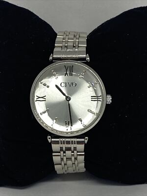 CIVO 8095 Women Silver Stainless Steel Band Analog Dial Quartz Wrist Watch RQ626