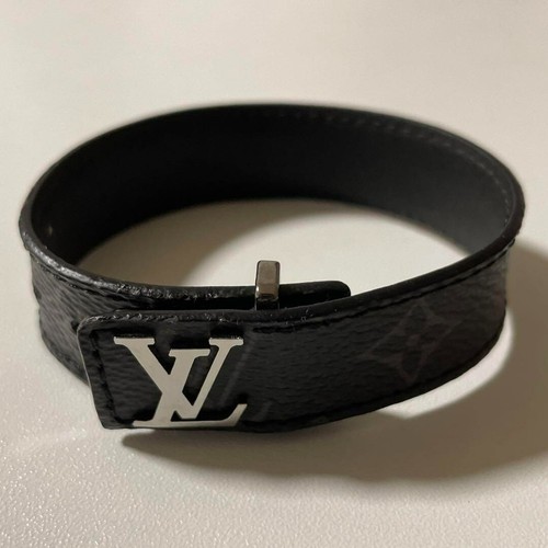 Louis Vuitton M6456 Bracelet LV Slim Monogram Eclipse Noir Used from Japan - 第 1/8 張圖片