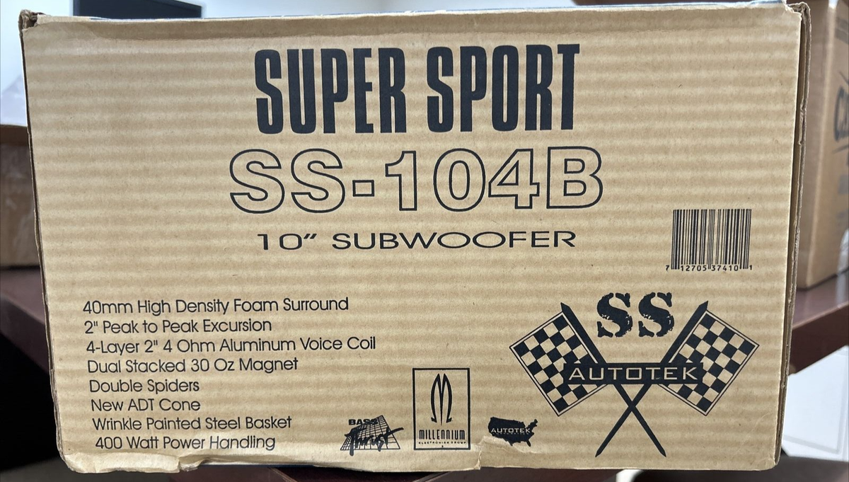 Autotek SS104-B 10 Inch Car Woofer | 400 Watts EACH | Single Voice