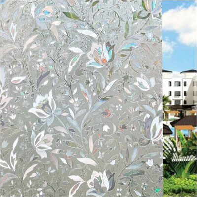 Sichtschutz Fensterfolie ohne Kleber statisch selbstklebend Glas Fensterklebe Tulpe 90x200