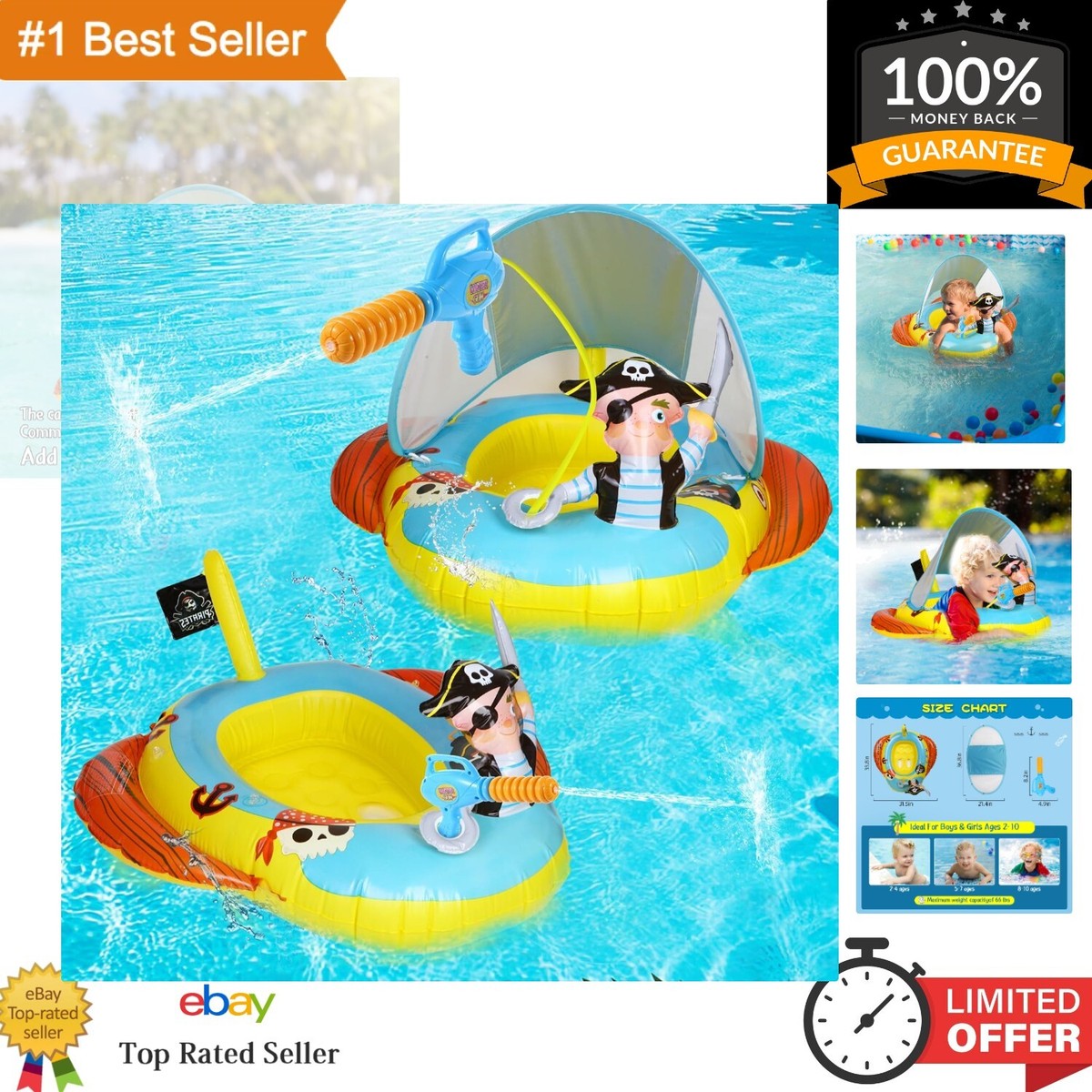 Swimline Pirate Pool Toys Cute Pirate Captain Inflatable Pool