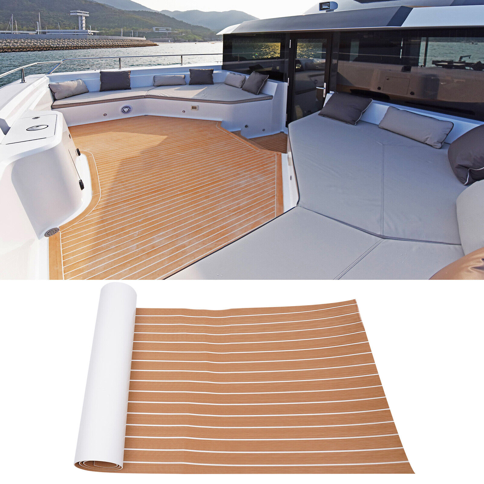 6mm EVA Teak Schaum Boot Yacht Bodenbelag-Matte Deck Teppich Selbstklebend DHL