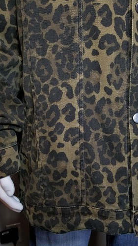 Unisex Oversized Retro Y2K 90's Party Rock Leopard Print Denim Trucker Jacket - Picture 11 of 24