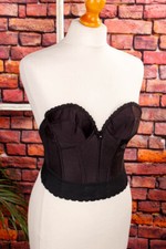 Vintage Orig 60S Corset Noir Lingerie BH Rockabella Sans Bretelles 32B XS