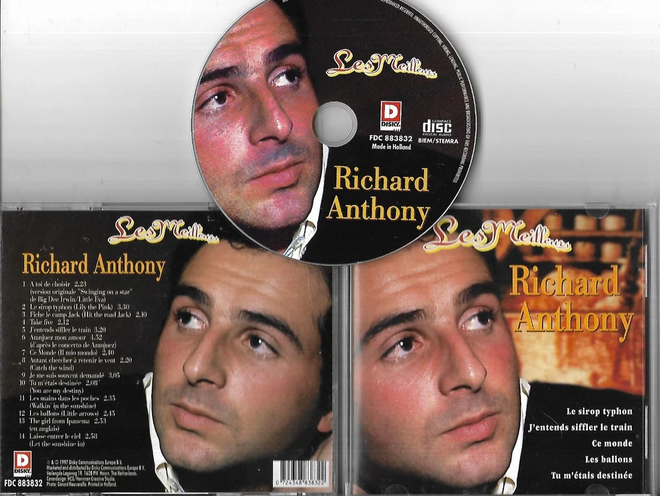 CD PICTURE 14 TITRES RICHARD ANTHONY LES MEILLEURS IMPORT DISKY BEST OF 1997 - Photo 1/1