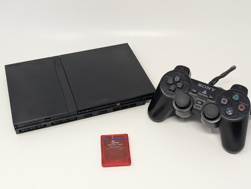 Sony PlayStation 2 Slim Console - W/ OEM Controller, Memory Card & Cables GOOD
