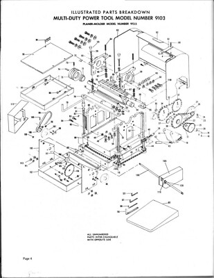 Planer Operator & Repair List Manual Fits Foley Belsaw Model 910