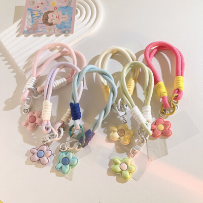 Flower Keychains Hanging Chains With Buttons Hanging Ropes Pendants Convenient 