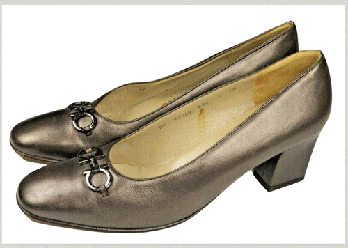 Salvatore Ferragamo Womens Dress Shoes Pumps 8 AA Narrow Italy Leather Horsebit - Bild 12 von 12