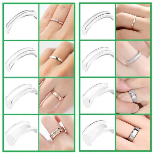 New 8Pcs Invisible Design Ring Size Guard Snuggies Reducer Resizer Adjuster Clip - Picture 7 of 8