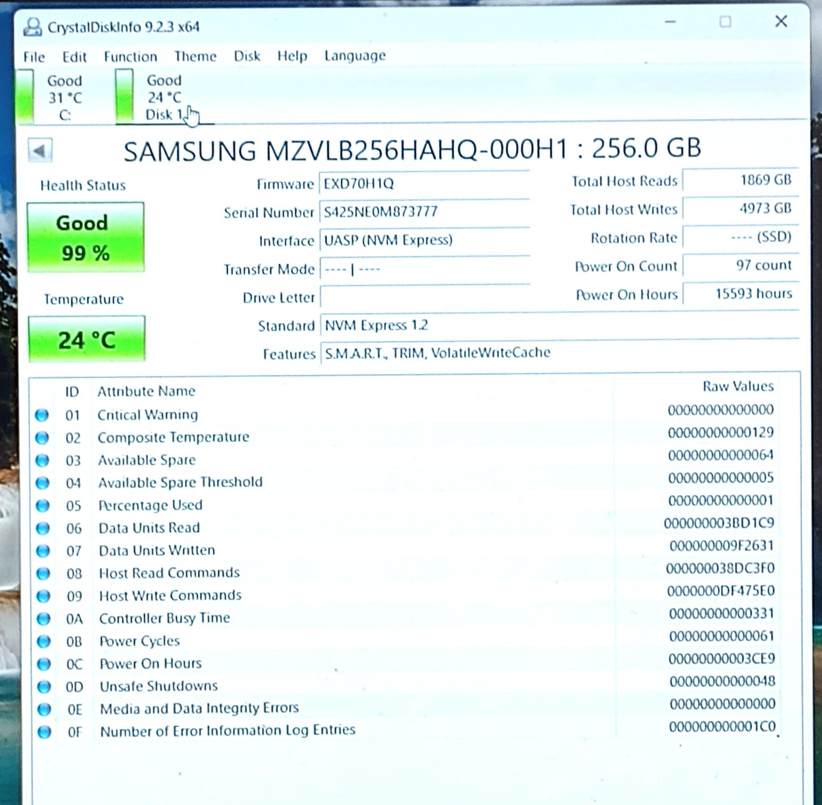 MZ-VLB2560 Samsung 256GB NVMe PCIe MZVLB256HAHQ-000H1 Internal Solid ...
