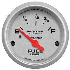 Autometer 4314 Ultra-lite Electric Fuel Level Gauge 0 Ohms Emp 90 Ohms Full