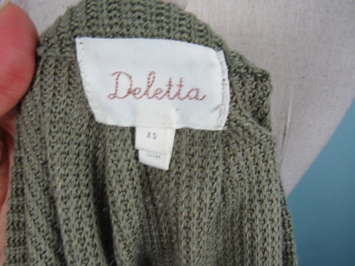 Größe: M DELETTA Schulterfreier Pullover Oberteil Olivgrün Relaxed Fit Damen  - Bild 9 von 10