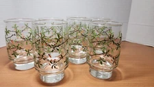 Libby Vintage Flower & Vine Glasses 4.75" Tall Graphics & Glasses Are In EUC