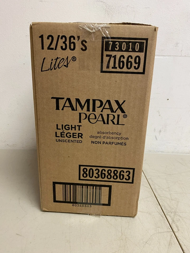 Tampax Pearl Lite's Light Flow Unscented Tampons 12 Packs of 36 (432 Count) - Image 2 of 4
