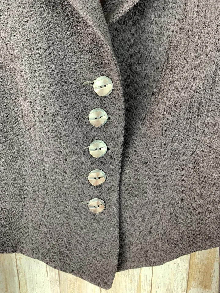 ZION Collections Short Blazer Dark Gray Wool Blend USA 4 S Small Vintage VTG - Image 2 of 4