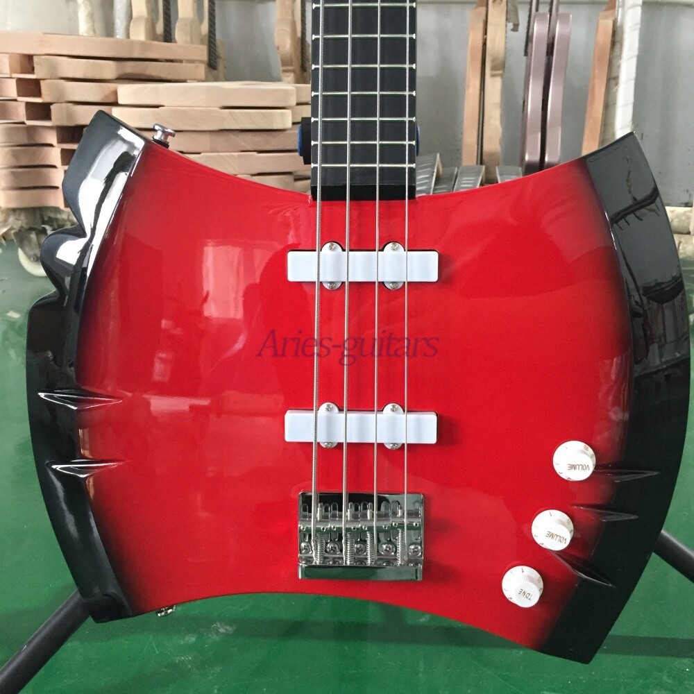 Red Marceline's Axe Electric Bass Guitar 4 String Special Shape Solid Body Bass