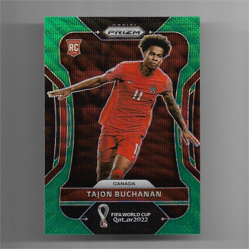2022 Panini Prizm World Cup Green Wave Card : Tajon Buchanan #54