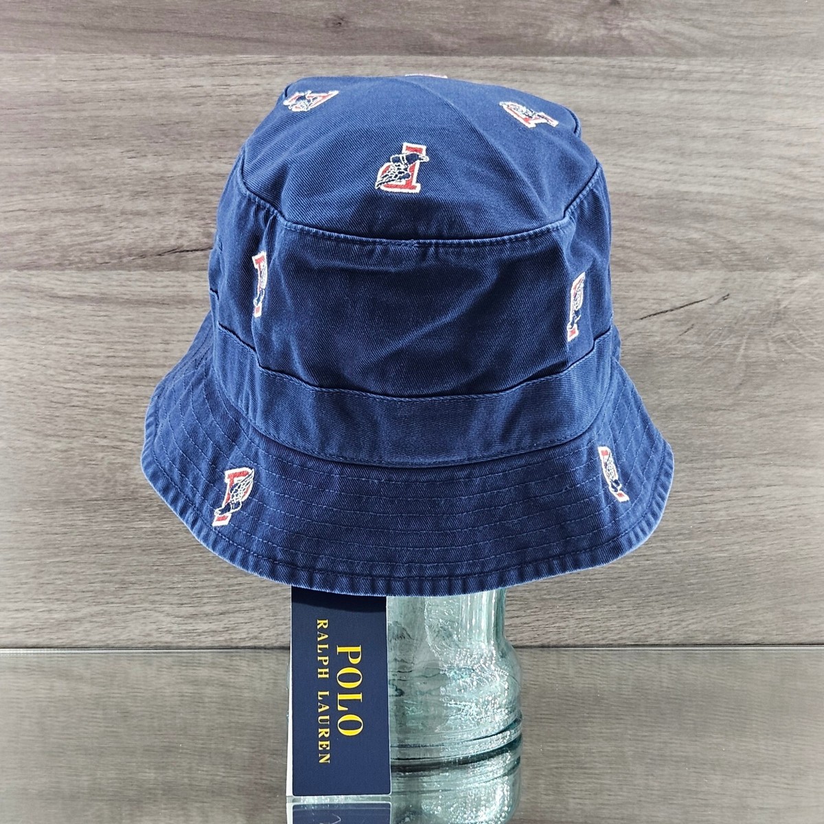 Polo Ralph Lauren Hat Bucket Hat L/XL Navy Multi Red Embroidered