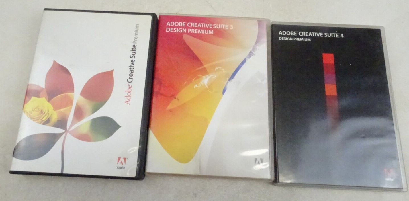 Adobe Creative Suite Premium +3+4 Design Premium Software Retail +Serial #'s MAC
