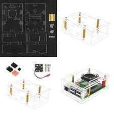 For Raspberry Pi 5 Development Board Acrylic Box with/without Cooling Fan