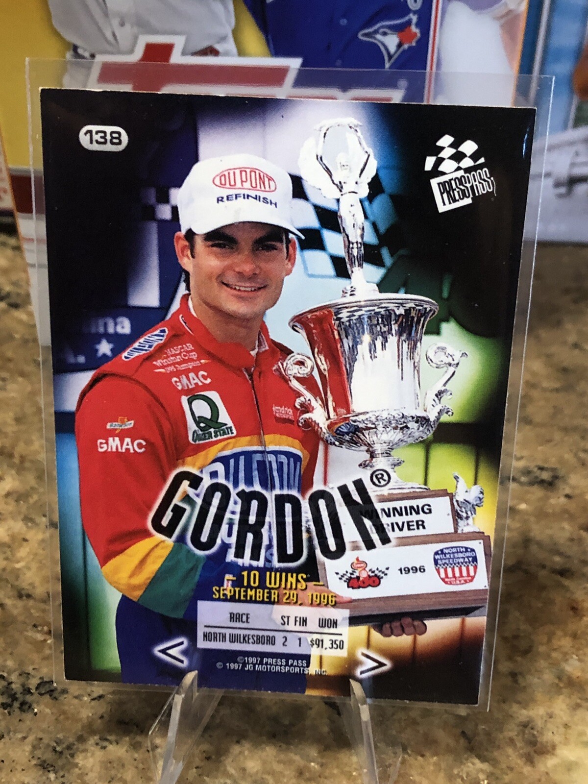 1997 Press Pass Jeff Gordon #138 Dupont Nascar Racing Card