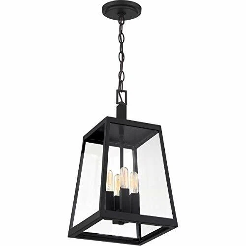 4 Light Halifax Hanging Lantern Clear Glass Matte Black Finish - SATCO-60-6584 - Picture 1 of 1