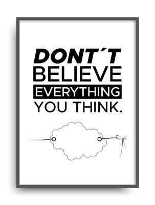 Moderner Vintage Poster Druck DON'T BELIEVE Fine Art Kunstdruck Deko Bild Print