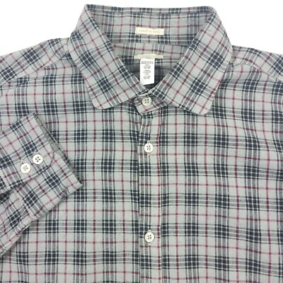 $425 Massimo Alba Round Collar Canary Button Up Shirt in Gray Mens Size Medium