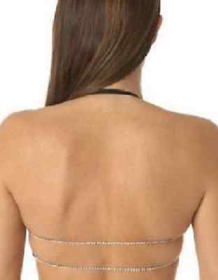 La'licia Black Backless Halterneck 4 Open Back Top Diamond Bra 32/40  10/12/14/16