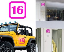 Number 16, Sticker Vinyl v1sq B, Label Professional