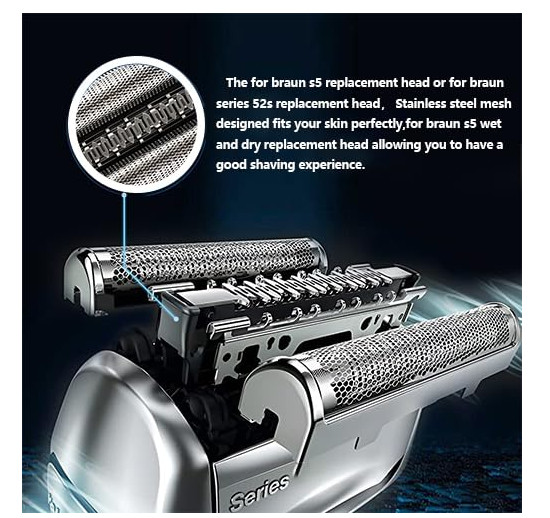 Electric Shaver Head Replacement 52S Foil Part Compatible with Razor Series 5