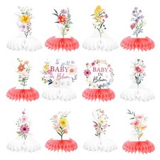 12 Pcs Wildflower Bloom Baby Shower Decorations Wildflower Theme Honeycomb Ce...