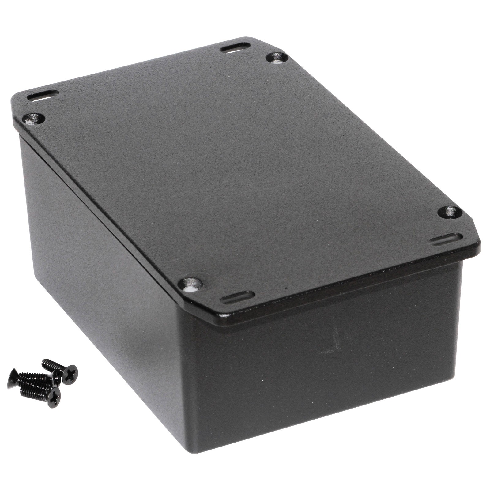 Hammond Diecast Enclosure Flanged Lid Black (120 x 94 x 56.5mm)
