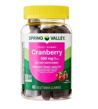 Spring Valley Cranberry Gummies Urinary Tract Support Supplement 500 mg 60 Count
