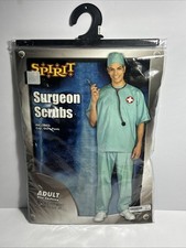 Surgeon Scrubs Adult Sized ER Doctor-Nurse Halloween Costume Cap Shirt Pants NEW